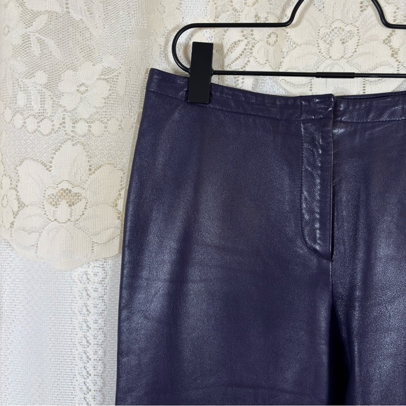 Vintage Danier Purple Leather Pants Biker High Rise Size Small 28 - Picture 6 of 11
